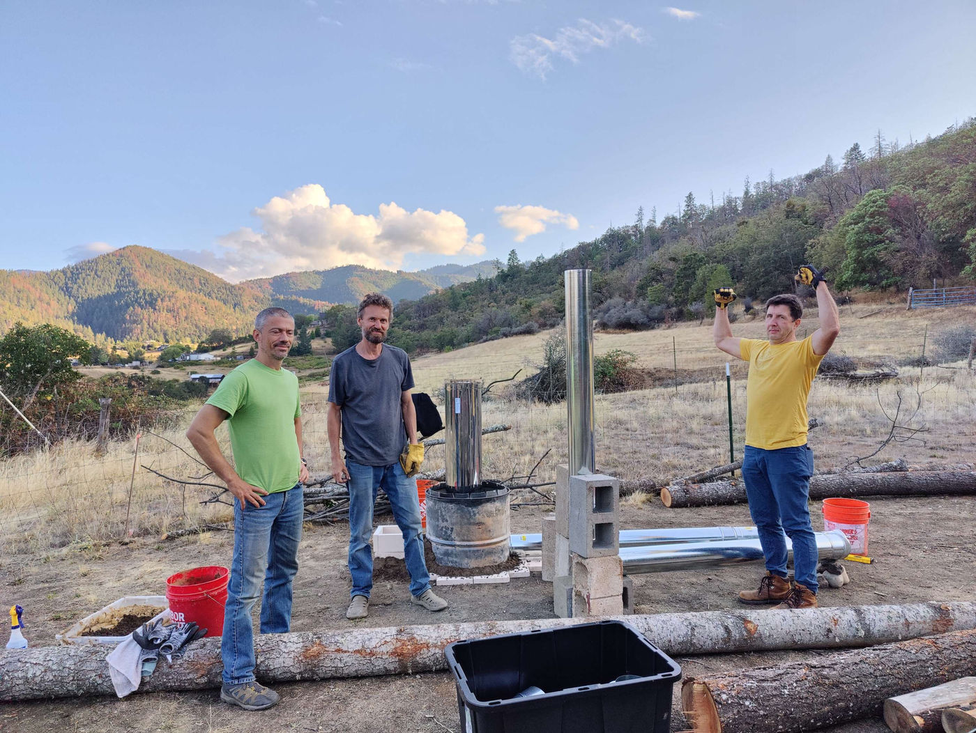 Photo from Our First Rocket Mass Heater Build!