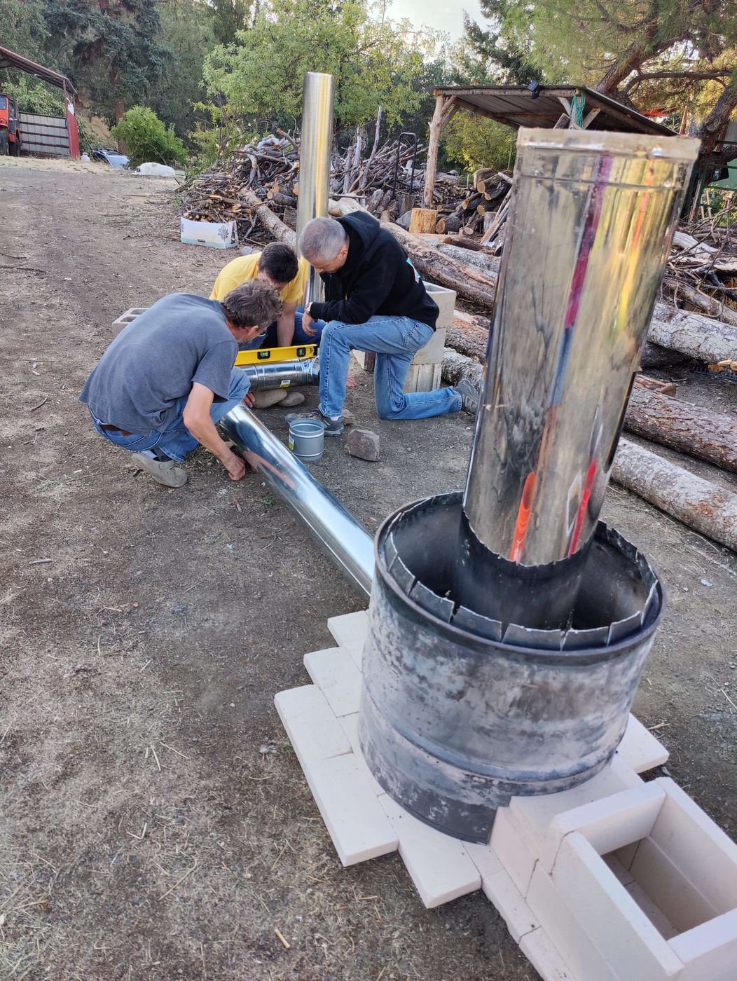 Photo from Our First Rocket Mass Heater Build!