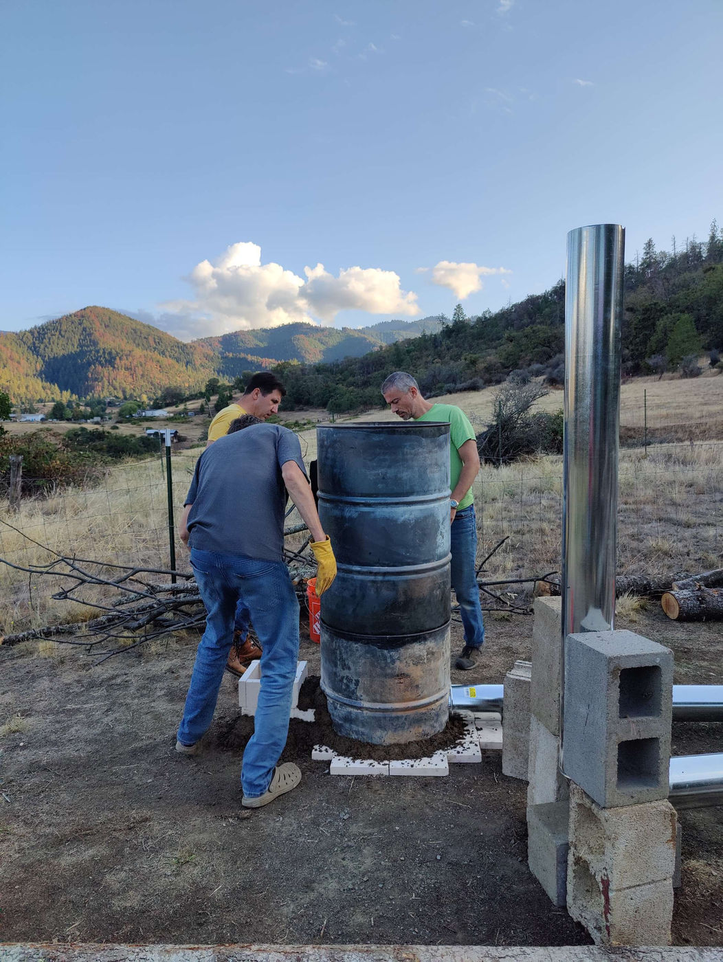 Photo from Our First Rocket Mass Heater Build!